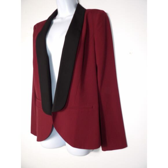 Trouve Blazer Medium Burgundy Wine Black Sport Coat Career Open Style Career - Picture 3 of 12